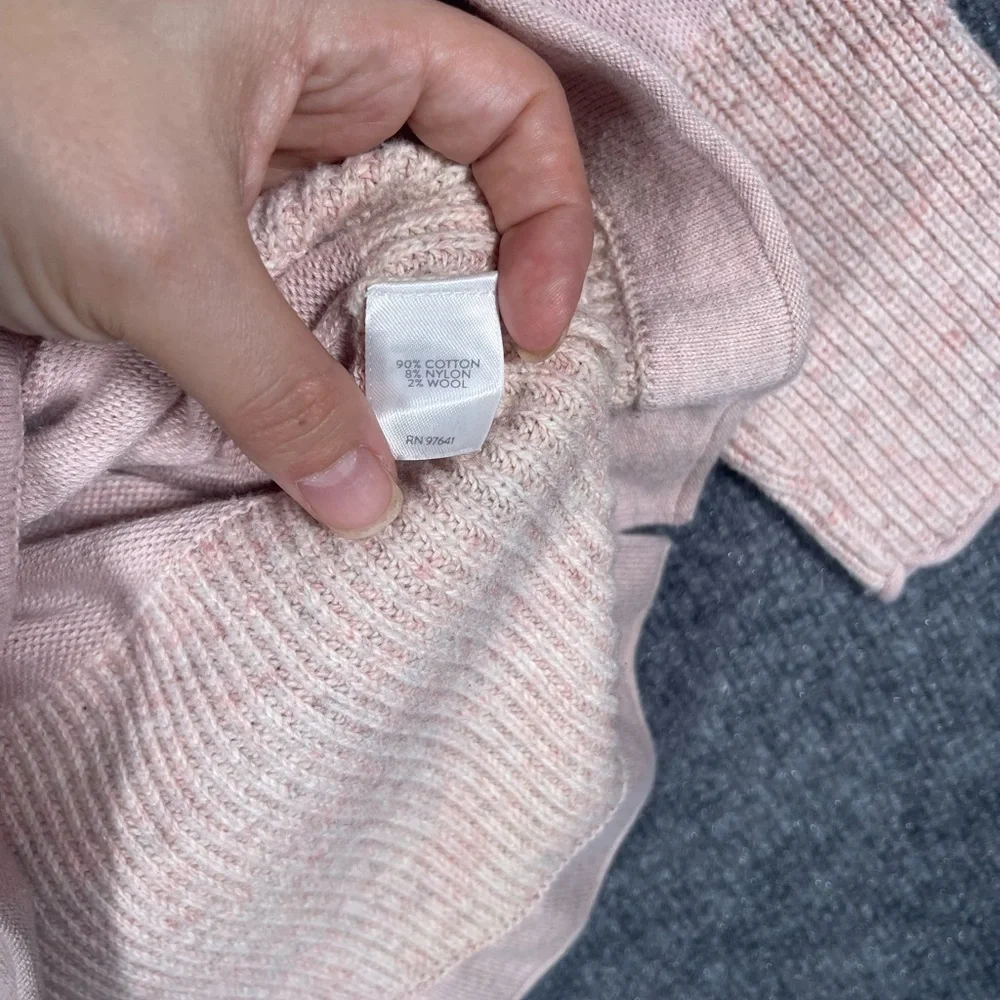 Pure Jill Women’s Medium Oversized Pink Heathered Roll Neck Cozy‎ Tunic Sweate